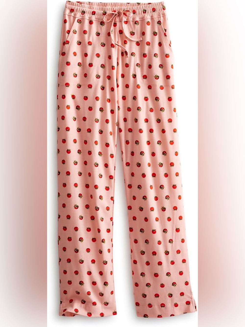 Vera Bradley Peach Pink Strawberry-Print Pajama Set with Drawstring Pants - Picture 3 of 8